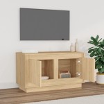vidaXL Dulap TV, stejar sonoma, 80x35x45 cm, lemn prelucrat vidaXL Dulap TV, stejar sonoma, 80x35x45 cm, lemn prelucrat