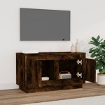 vidaXL Comodă TV, stejar afumat, 80x35x45 cm, lemn prelucrat vidaXL Comodă TV, stejar afumat, 80x35x45 cm, lemn prelucrat