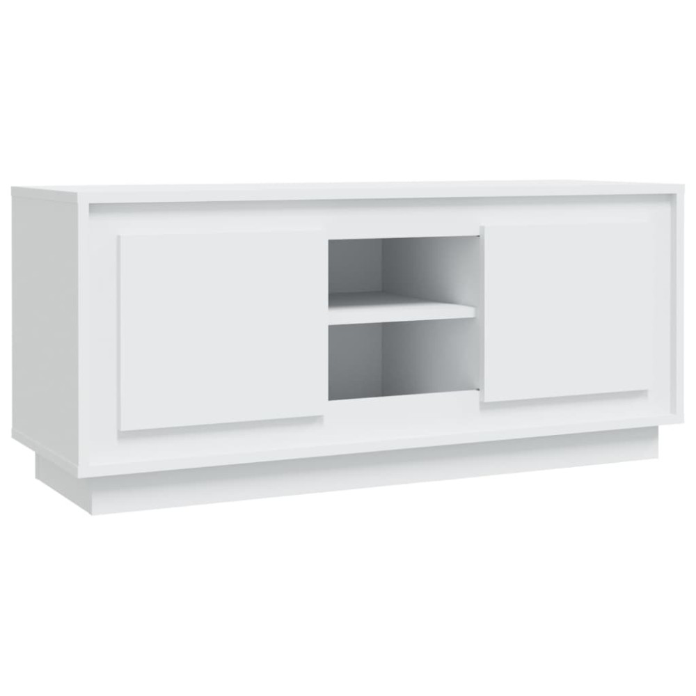 vidaXL Comodă TV, alb, 102x35x45 cm, lemn prelucrat