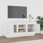 vidaXL Comodă TV, alb, 102x35x45 cm, lemn prelucrat vidaXL Comodă TV, alb, 102x35x45 cm, lemn prelucrat
