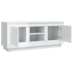 vidaXL Comodă TV, alb extralucios, 102x35x45 cm, lemn prelucrat
