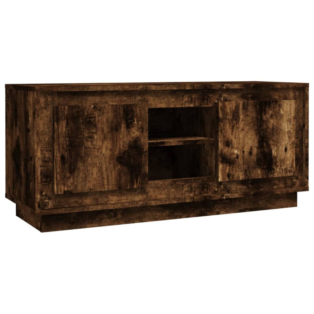 vidaXL Comodă TV, stejar afumat, 102x35x45 cm, lemn prelucrat