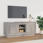 vidaXL Comodă TV, gri sonoma, 102x35x45 cm, lemn prelucrat vidaXL Comodă TV, gri sonoma, 102x35x45 cm, lemn prelucrat