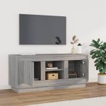 vidaXL Comodă TV, gri sonoma, 102x35x45 cm, lemn prelucrat vidaXL Comodă TV, gri sonoma, 102x35x45 cm, lemn prelucrat