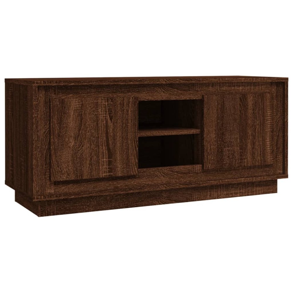 vidaXL Comodă TV, stejar maro, 102x35x45 cm, lemn prelucrat