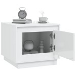vidaXL Măsuță de cafea, alb extralucios, 51x50x44 cm, lemn prelucrat