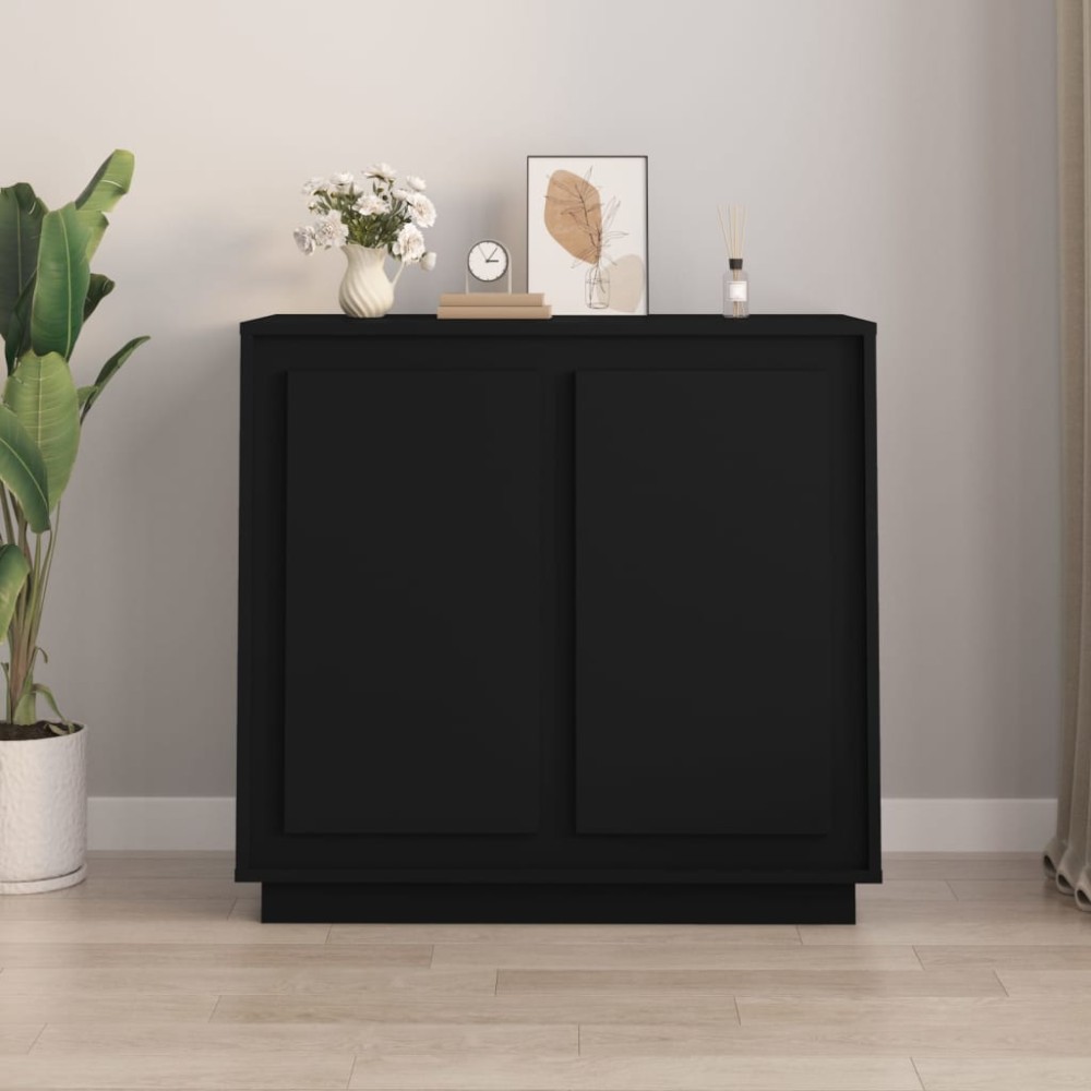 vidaXL Dulap, negru, 80x34x75 cm, lemn prelucrat