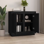 vidaXL Dulap, negru, 80x34x75 cm, lemn prelucrat vidaXL Dulap, negru, 80x34x75 cm, lemn prelucrat