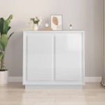 vidaXL Dulap, alb extralucios, 80x34x75 cm, lemn prelucrat