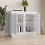 vidaXL Dulap, alb extralucios, 80x34x75 cm, lemn prelucrat