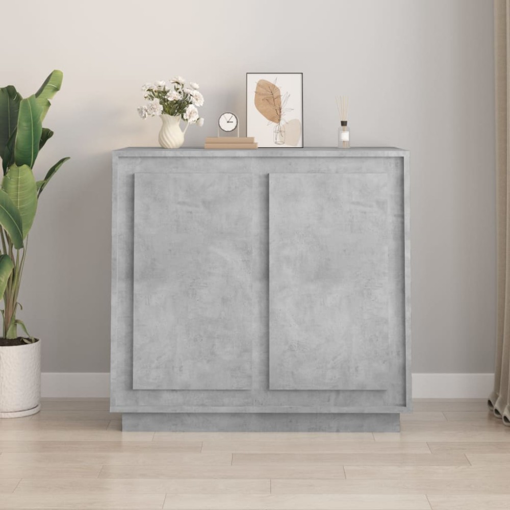 vidaXL Dulap, gri beton, 80x34x75 cm, lemn prelucrat
