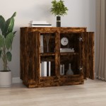 vidaXL Dulap, stejar fumuriu, 80x34x75 cm, lemn compozit vidaXL Dulap, stejar fumuriu, 80x34x75 cm, lemn compozit