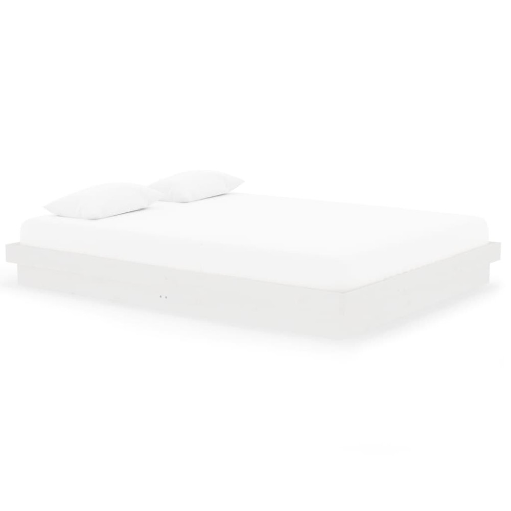 vidaXL Cadru de pat King Size, alb, 150x200 cm, lemn masiv