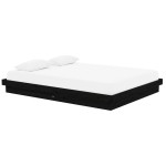 vidaXL Cadru de pat King Size, negru, 150x200 cm, lemn masiv vidaXL Cadru de pat King Size, negru, 150x200 cm, lemn masiv