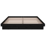 vidaXL Cadru de pat King Size, negru, 150x200 cm, lemn masiv vidaXL Cadru de pat King Size, negru, 150x200 cm, lemn masiv