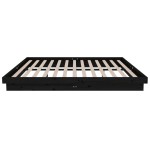 vidaXL Cadru de pat King Size, negru, 150x200 cm, lemn masiv vidaXL Cadru de pat King Size, negru, 150x200 cm, lemn masiv