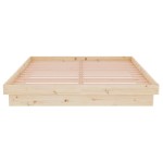 vidaXL Cadru de pat dublu, 135x190 cm, lemn masiv