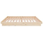 vidaXL Cadru de pat dublu, 135x190 cm, lemn masiv