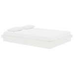 vidaXL Cadru de pat dublu, alb, 135x190 cm, lemn masiv
