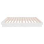 vidaXL Cadru de pat dublu, alb, 135x190 cm, lemn masiv
