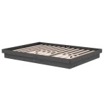 vidaXL Cadru de pat dublu, gri, 135x190 cm, lemn masiv