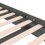 vidaXL Cadru de pat dublu, gri, 135x190 cm, lemn masiv