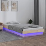 vidaXL Cadru de pat cu LED, 90x200 cm, lemn masiv vidaXL Cadru de pat cu LED, 90x200 cm, lemn masiv