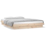 vidaXL Cadru de pat cu LED, 150x200 cm, lemn masiv, King Size 5FT