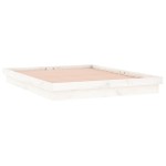 vidaXL Cadru de pat cu LED King Size, alb, 150x200 cm, lemn masiv