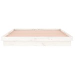 vidaXL Cadru de pat cu LED King Size, alb, 150x200 cm, lemn masiv