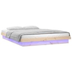 vidaXL Cadru de pat cu LED, 200x200 cm, lemn masiv