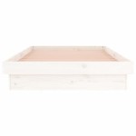 vidaXL Cadru de pat cu LED mic single, alb, 75x190 cm, lemn masiv