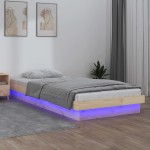 vidaXL Cadru de pat cu LED, Single, 90x190 cm, lemn masiv vidaXL Cadru de pat cu LED, Single, 90x190 cm, lemn masiv