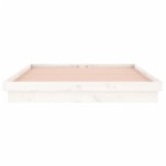 vidaXL Cadru de pat cu LED, alb, 140x190 cm, lemn masiv