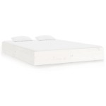 vidaXL Cadru de pat King Size, alb, 150x200 cm, lemn masiv vidaXL Cadru de pat King Size, alb, 150x200 cm, lemn masiv