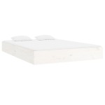 vidaXL Cadru de pat King Size, alb, 150x200 cm, lemn masiv vidaXL Cadru de pat King Size, alb, 150x200 cm, lemn masiv