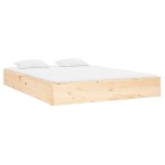 vidaXL Cadru de pat dublu, 135x190 cm, lemn masiv
