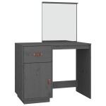 vidaXL Măsuță de toaletă, gri, 95x50x134 cm, lemn masiv de pin