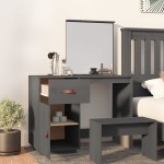 vidaXL Măsuță de toaletă, gri, 95x50x134 cm, lemn masiv de pin