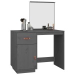 vidaXL Măsuță de toaletă, gri, 95x50x134 cm, lemn masiv de pin