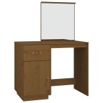vidaXL Măsuță de toaletă, maro miere, 95x50x134 cm, lemn masiv de pin