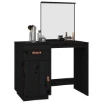 vidaXL Măsuță de toaletă, negru, 95x50x134 cm, lemn masiv de pin