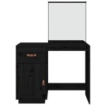 vidaXL Măsuță de toaletă, negru, 95x50x134 cm, lemn masiv de pin