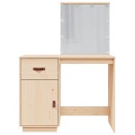 vidaXL Măsuță de toaletă cu LED, 95x50x133,5 cm, lemn masiv pin