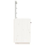 vidaXL Măsuță de toaletă cu LED, alb, 95x50x133,5 cm, lemn masiv pin