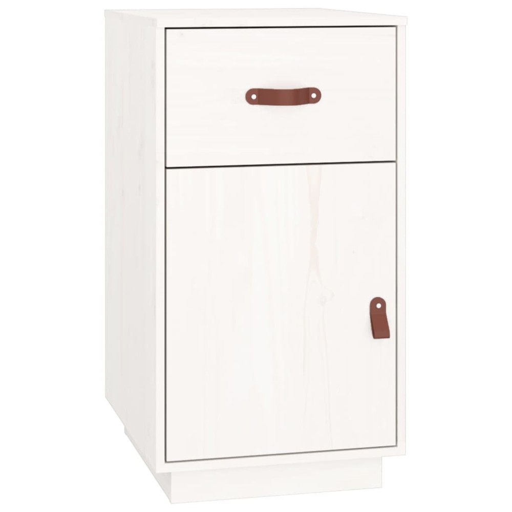 vidaXL Dulap de birou, alb, 40x50x75 cm, lemn masiv de pin