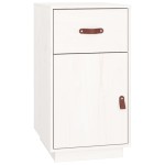 vidaXL Dulap de birou, alb, 40x50x75 cm, lemn masiv de pin