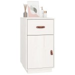 vidaXL Dulap de birou, alb, 40x50x75 cm, lemn masiv de pin