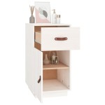 vidaXL Dulap de birou, alb, 40x50x75 cm, lemn masiv de pin