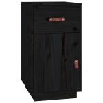 vidaXL Dulap de birou, negru, 40x50x75 cm, lemn masiv de pin